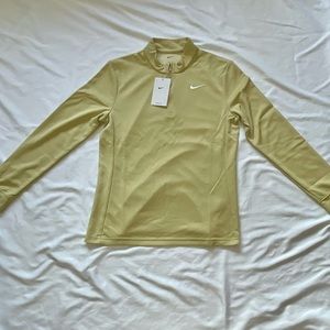 New NIKE Women's Dri-FIT  1/2-Zip Top Yellow Size M DJ8521-784